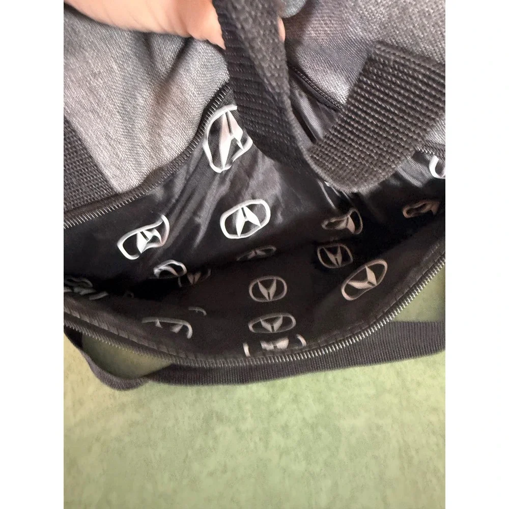 Acura Gray Travel Duffel Bag Weekend Gym Bag with Adjustable Strap Logo Lining